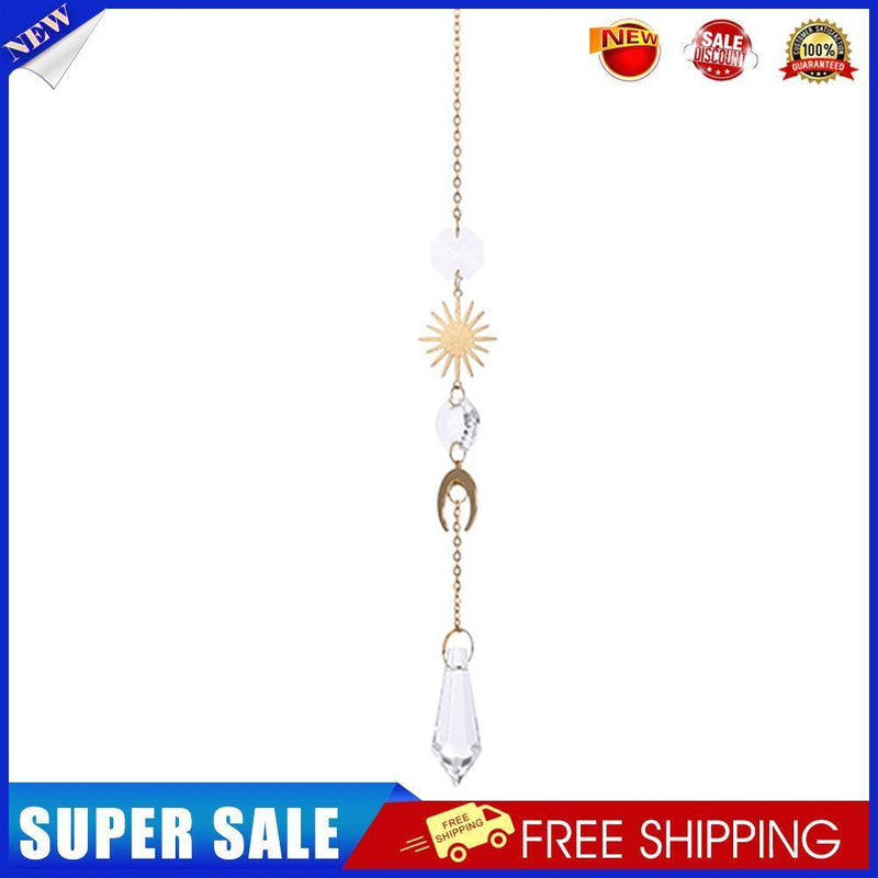 Crystal Sun Moon Hanging Meatal Pendant Home Car Decor (A)