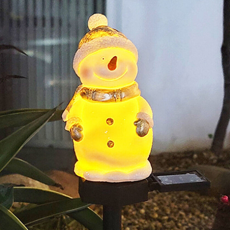 Outdoor LED Solar Snowman Light Garden Landscape Decorations Lawn Ground Lamp