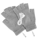 Women Men Electric Heating Gloves USB Thermal Gloves for Sports Skiing (Grey)