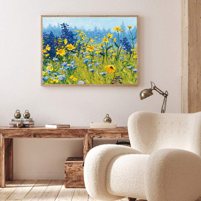 Sea of Flowers Paint By Numbers Kit DIY Frameless Acrylic Picture On Canvas