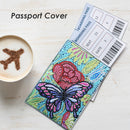 DIY Special Shaped Diamond Painting Butterfly PU Passport Protection Cover Newly