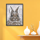 Snow Rabbit Full Round Drill Mosaic Wall Art Picture of Rhinestone Decorati