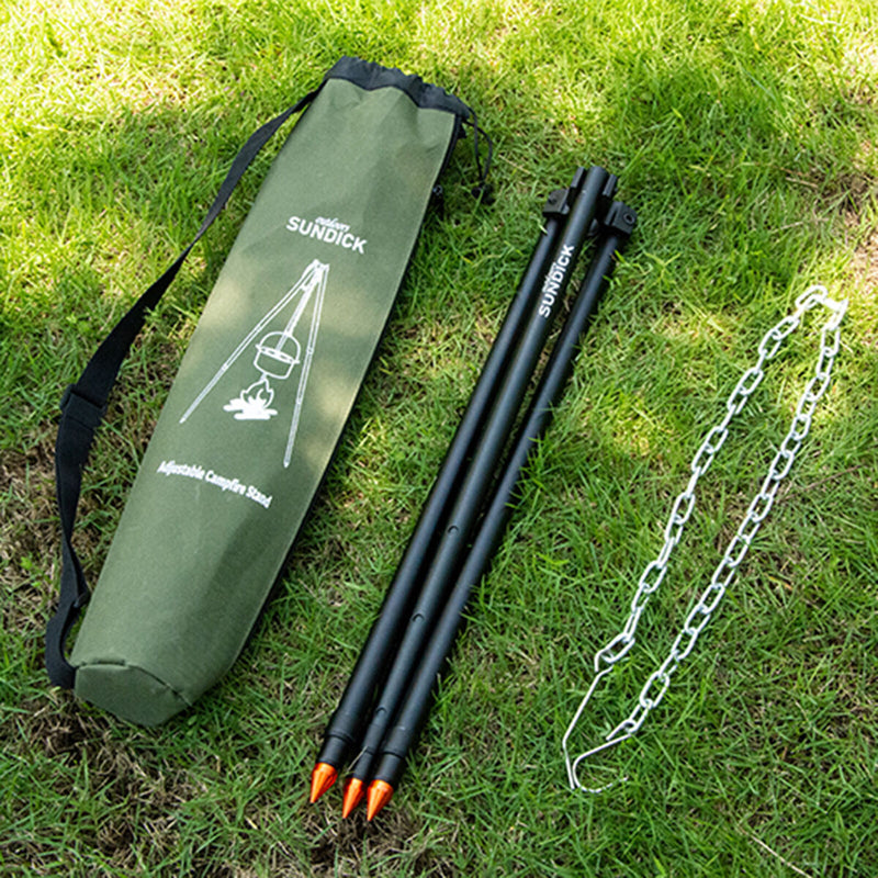 Verstellbarer Grill Camping Stativ Kochen Lagerfeuer BBQ Rucksack Kochgeschirr