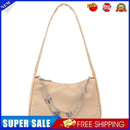 Fashion Women Pure Color Butterfly Chain Underarm Bag Handbag (Light Khaki)