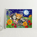 5D Diamond Painting Playing Cat Full Round Drill Rhinestone DIY Art Craft Mos