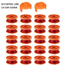 20Pack WORX WA0010 Replacement Spool Line For Grass Trimmer Edger 10ft Cap Cove/