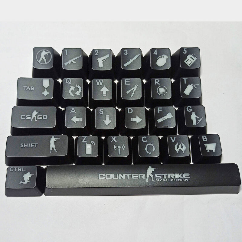 26 Buttons ABS Backlit Keycaps Gaming Key Caps Set for Mechanical Keyboard