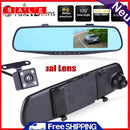 4.3" FHD 1080p Dual Lens Car DVR Rear View Camera Dash Cam Digital Video