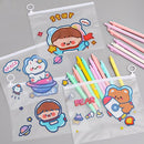 Dinosaur Cartoon File Bag Pencil Case Ring Zipper Stationery Storage Bag