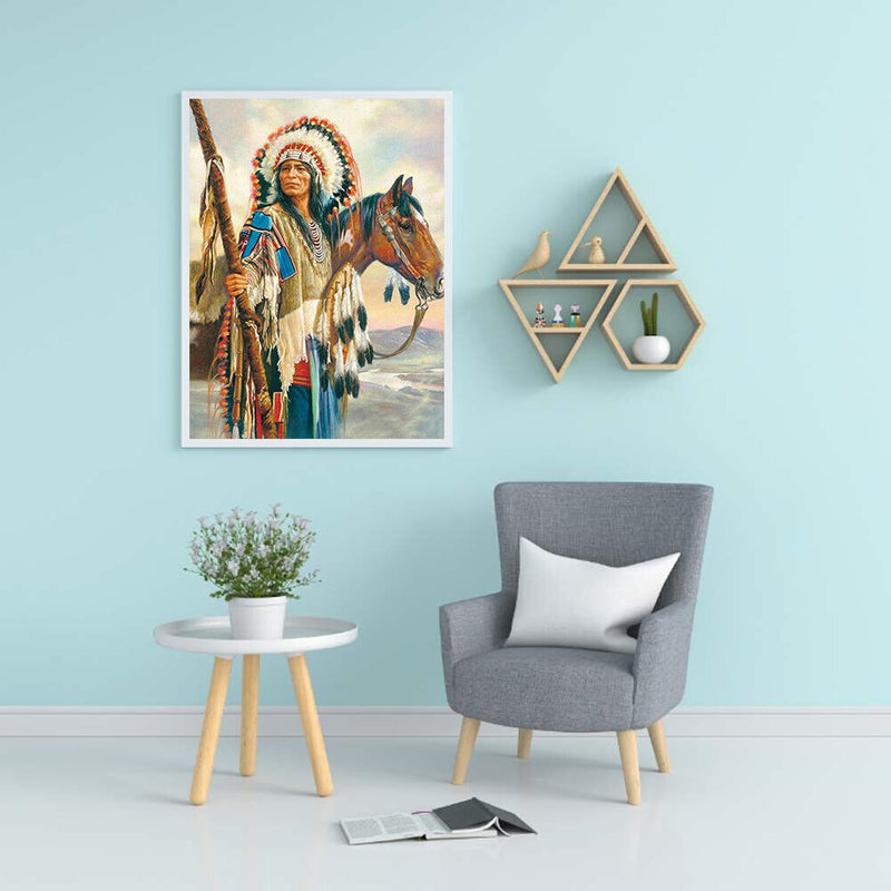 Diamond Painting Indians 5D Full Round Diamond Mosaic Home