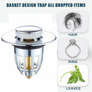 Sink Drain Plug With Anti-clogging Basket Wash Basin Bounce Drain Filter