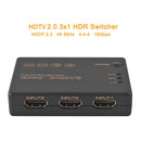 3x1 HDMI-compatible Splitter 4K 60Hz HDCP 2.2 HDR 3 In 1 Out HD Switcher fo