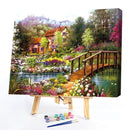 Painting By Numbers DIY Bridge Cottage Hand Painted Canvas Oil Art Picture Kit