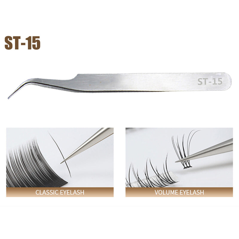 Stainless Steel Tweezers - Precision Curved Pointed Tip Isolating for Solderi