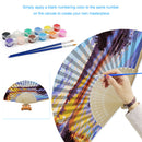 Lake Sunset Oil Paint Folding Fan By Numbers DIY Painted Art Craft Handmade