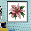 Partial Cross Stitch Blossom Lily 14CT Counted Embroidery Needlework DIY Decor