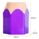 Pen Vase Makeup Brush Holder Stationery Desk Contain Office Supply (Purple)
