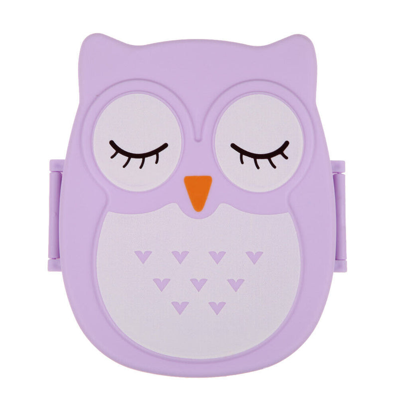 Cartoon Owl Lunch Box Food  Storage Container Portable Bento Box(Purple)