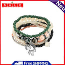 Ladies Bohemian Layered Hand Chain Multi Layers Beaded Pony Pendant Bracelet
