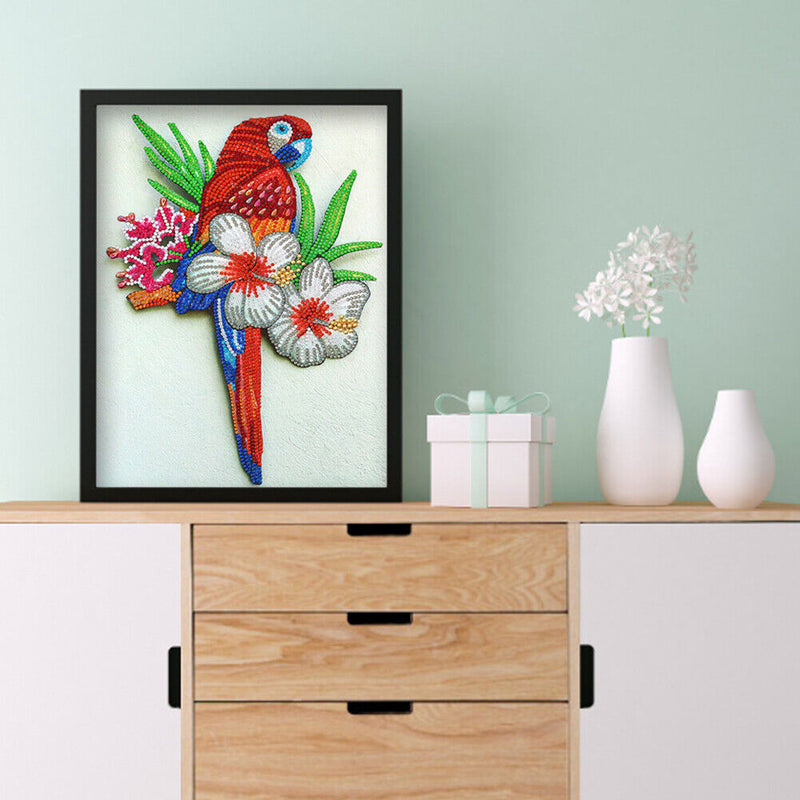 DIY Parrot Partial Special Shape Diamond Painting Picture Crafts Animal Art Gift