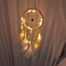Feathers Beads LED Dream Catcher Home Hanging Dreamcatcher Net Lamp Decor