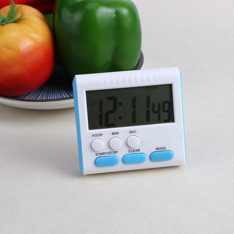 5pcs Multi-function Electric LCD Digital Kitchen Timer Alarm (Blue)