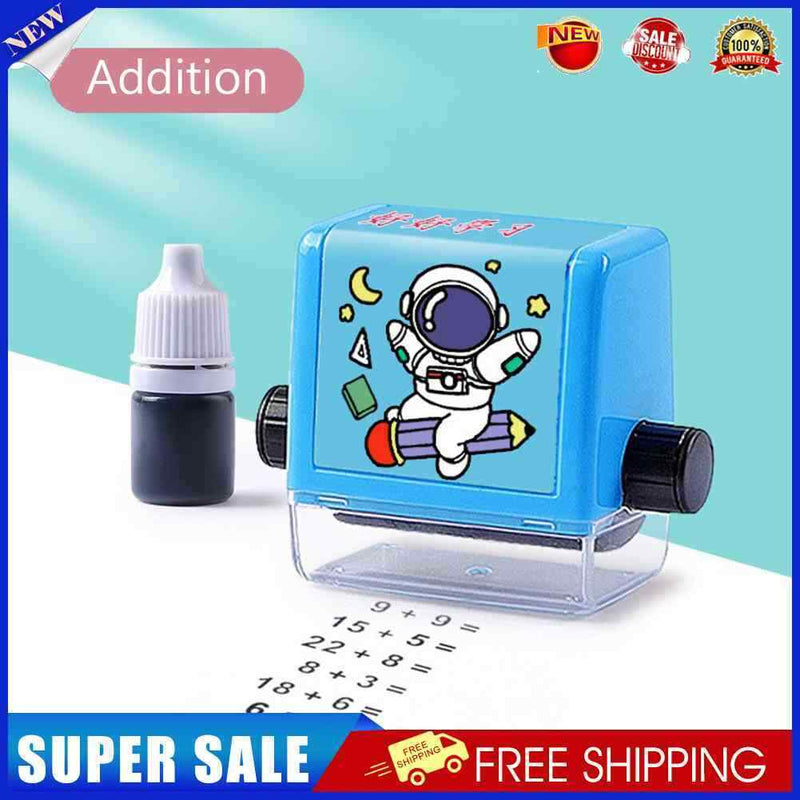 #A Number Rolling Stamp Arithmetic Artifact Recyclable for Math Practice Quest