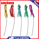 5pcs Funny Cat Ring Paper Teaser Wall Playing Rod Stick with Bell Pet Cats Toys