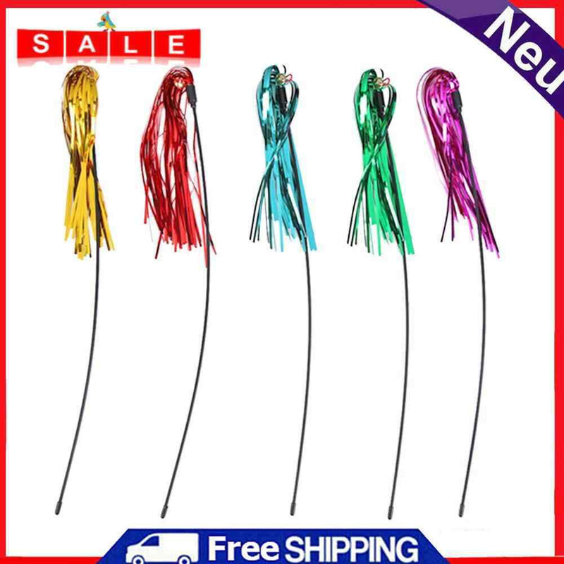 5pcs Funny Cat Ring Paper Teaser Wall Playing Rod Stick with Bell Pet Cats Toys