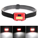 3 Modes Strong LED COB Headlight Outdoor Camping Mini Flashlight (Red)