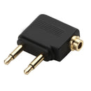3.5mm Jack Audio Adapter for Airplane Travel Earphone Headphone (2pcs)