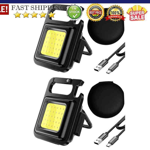 500mAh 6W COB LED Mini Flashlight Keychain 4 Modes 400lm Waterproof Pocket La