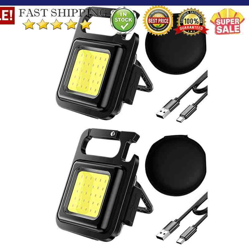 500mAh 6W COB LED Mini Flashlight Keychain 4 Modes 400lm Waterproof Pocket La