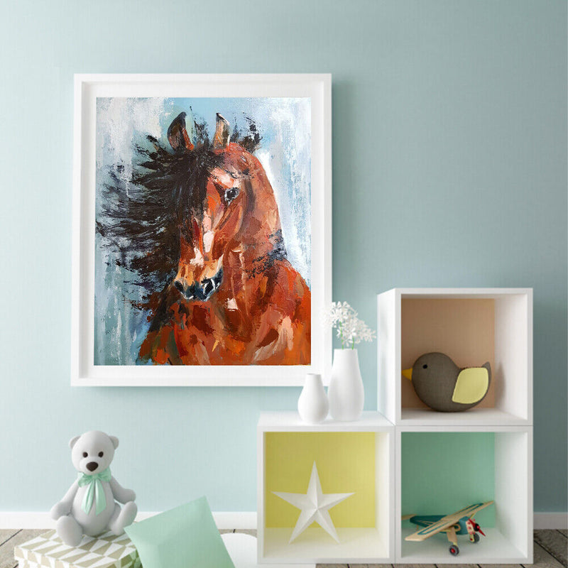 Fine Horse Oil Paint By Numbers Kits DIY Canvas Wall Picture Craft Home Decor