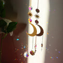 Suncatcher Crystal Star Moon Sun Chandelier Pendant Prism Hanging Lamp Orname