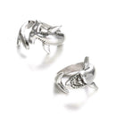 2 Pcs/Set Simple Adjustable Alloy Shark Open Rings Jewelry Gi1r Unisex O4J6
