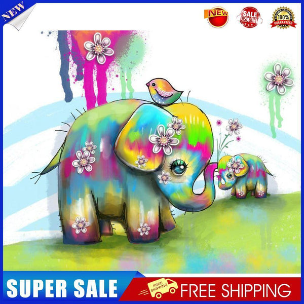 Elephant and Bird Oil Paint By Numbers Kits Drawing DIY Wall Art (M948)