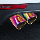 Dual Exhaust Muffler Tip Bolt-on Heart Edge Slant Cut 2.5 inch (Multicolor)