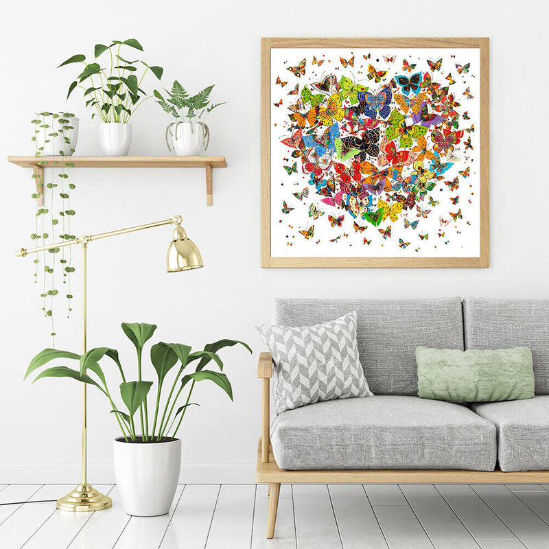 Frameless Butterfly Love Oil Paint by Numbers Kit Handpainted Artwork Handicraft