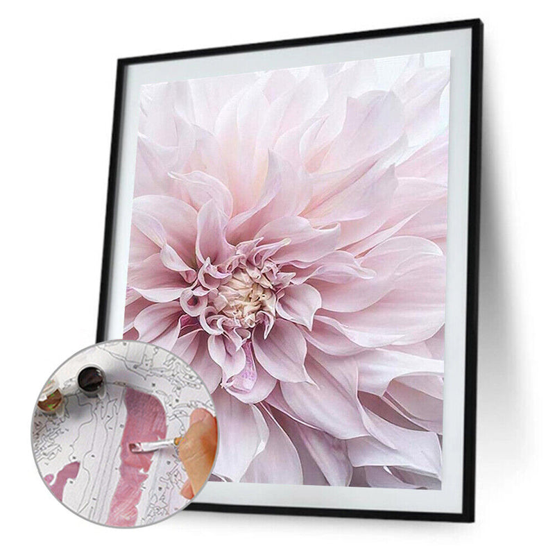 Canvas Paint By Numbers Flowers Oil Hand Painted Drawing Kit Home Decoration