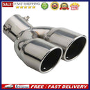 Stainless Steel Bent Dual Exhaust Tip Bolt-on Rolled Edge Slant Cut 76mm In