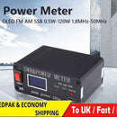 1.8MHz-50MHz Power Meter FM AM SSB 0.5W-120W Type-C Charging with OLED Display