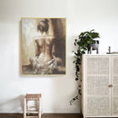 Frameless Oil Paint By Numbers Girl Back DIY Canvas Picture Craft Kits