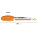 Silicone Stainless Steel BBQ Tongs Meat Clip Bread Food Clamp (9in Orange)