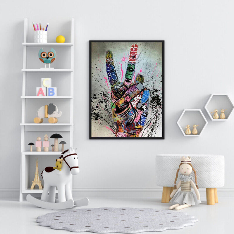 Scrawl Hand Oil Paint by Numbers Hand Painted Frameless Picture Home Ornament