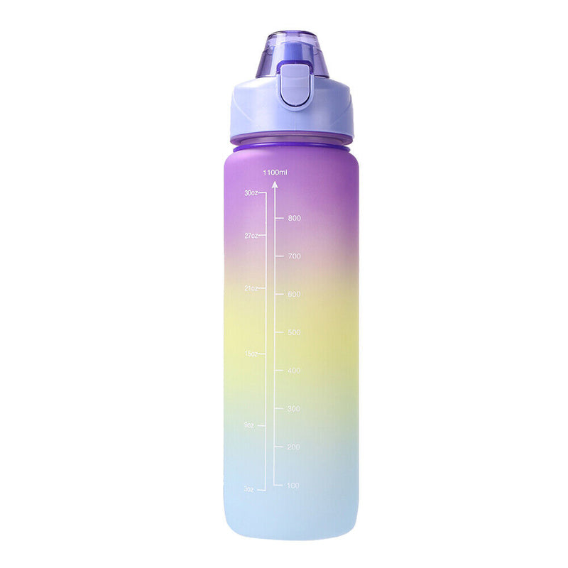 Outdoor Water Bottle with Straw BPA Free Gradient Drinking Cup (Purple) Newly