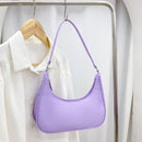 Pure Color Underarm Hobos Bag Casual Ladies Zipper Mini Purse Top-handle Handbag