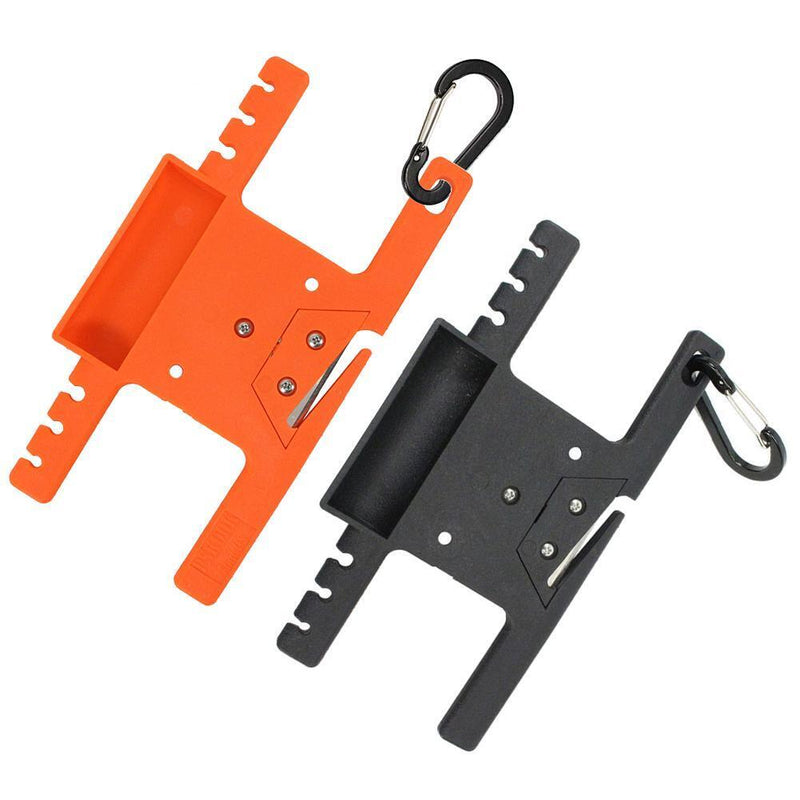 2pc Aracord Winder Parachute Lanyard Rope Spool Holder with Carabiner Black