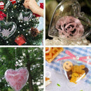5PS Clear Plastic Craft Ball Hearts Shape Baubles For Christmas P6R7