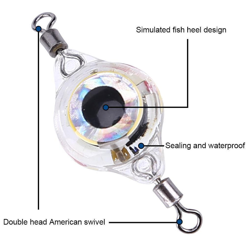 LED Waterproof Attractive Fishing Lights Eye Shaped Mini Fishing Lure Lamp Tools